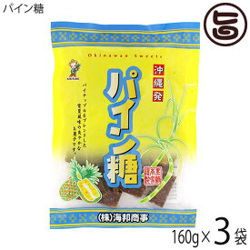 海邦商事 パイン糖 160g×3袋 沖縄 土産 パイナップルのさわやかな風味 黒糖菓子