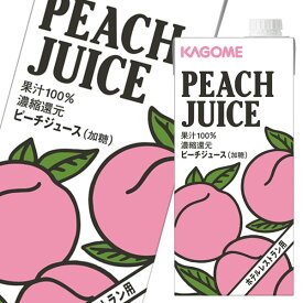 先着限りクーポン付 カゴメ ホテルレストラン用 ピーチジュース1L 紙パック ×2ケース（全12本） 送料無料 【yasaij】【co】
