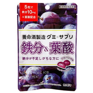 【送料無料】養命酒　グミ×サプリ　鉄分＆葉酸40g袋×2ケース（全60本）