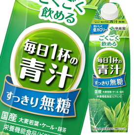 伊藤園 ごくごく飲める 毎日1杯の青汁無糖1L 紙パック ×2ケース（全12本） 送料無料