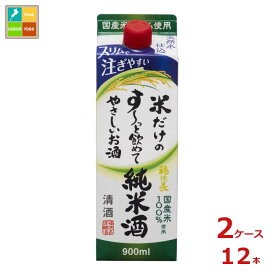 福徳長 米だけのすーっと飲めてやさしいお酒 純米酒900mlパック×2ケース（全12本） 送料無料