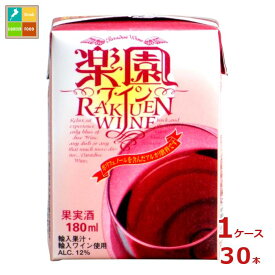 清洲桜醸造 楽園ワイン ミニ 赤 180ml紙パック×1ケース（全30本）送料無料