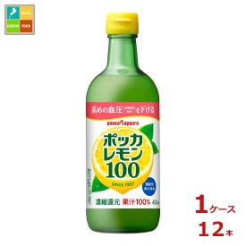 ポッカサッポロ ポッカレモン100 450ml瓶×1ケース（全12本）送料無料
