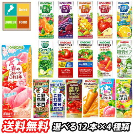 カゴメ 野菜ジュース 野菜生活100 紙パック 選べる 48本（12本×4）選り取り よりどり 送料無料【yasaij】