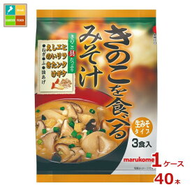 マルコメ きのこを食べるみそ汁3食入袋×1ケース（全40本） 送料無料