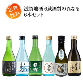 滋賀地酒 6蔵酒質の異なる 飲み比べ 300ml瓶×6本セット 送料無料