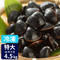 冷凍しじみ 特大 しじみ 冷凍 送料無料 砂抜き済み 宍道湖産 2Lサイズ 4.5kg(900g×5) お取り寄せ 漁師直…