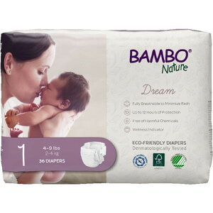 バンボネイチャー ドリーム テープタイプ NB新生児 (2kg〜4kg) 36枚入り(bn16923) 【BAMBO Nature】 【ベビー紙おむつ/ニューボーン/1号】