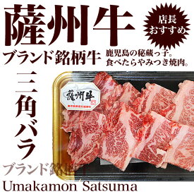 【鹿児島県産】薩州牛 焼肉用三角バラ 100g 焼肉 BBQ バーベキュー 交雑