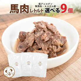 【送料無料】選べる 3種【計9袋】 馬肉 馬ハツ 馬レバー 各80g×3袋 犬 おやつ 無添加 お試し セット 犬ウエットフード 詰め合わせ 犬用 手作り ごはん お肉 フード レトルト ギフト トッピング グルテンフリー 低アレルゲン うまかみかみ