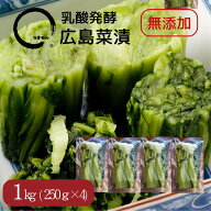 漬物 送料無料 広島菜漬け 1kg(250g4袋) 無添加 アミノ酸・化学調味料不使用 広島菜本漬 ご飯のお供 地域…