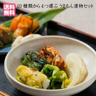 漬物セット 送料無料 10種類から4つ選ぶ 食べ比べ 発酵 漬物 無添加 甘酢白たくあん/らっきょう漬/白菜漬…