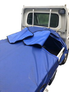 楽チャックシート【両開き/2つ窓】 軽トラック用荷台シート 1セット(1台分)|防水 軽トラシート オレンジ ネイビー