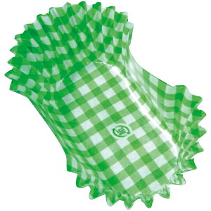 紙ケースカラー 小判 8号 チェック 緑 赤 500枚入・カップケース、お弁当ケース、お弁当カップ、おかずケース、おかずカップ、紙ケース、チェック柄、おせち、お正月、慶事、祝い