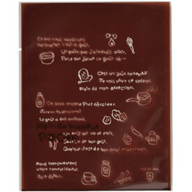 ポシェ　特大　ブラウン20－904BX　バラ　英字柄、マチ無し、焼き菓子用袋、ラッピング、パッケージ、個包装用袋、包材、クッキー、マドレーヌ、フィナンシェ、マカロン、ガスバリア、脱酸素剤対応袋、焼き菓子袋、乾燥剤対応袋、クッキー袋