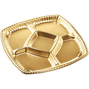 オードブル容器 ティアラプラッター250 本体 金 セット(本体+蓋)T−プラッター250 嵌合高蓋 APエコ【キーワード】正月、ゴールデンウィーク、GW、お盆、円形、丸