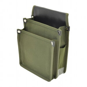 【 マルキン印 】YK-03緑(国防) 腰袋 帆布腰袋(道具袋) 6号帆布仕様切込入りでY型ハーネスに装着可能な腰袋