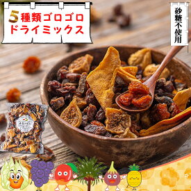 【送料無料】ドライフルーツ 無添加 砂糖不使用 5種類 ゴロゴロ ミックス 1kg（500g×2個）（ ドライマンゴー デーツ レーズン いちじく インカベリー ） ノンオイル【砂糖ではなくパイナップル果汁で甘み付け】スイーツ 菓子材料 マンゴー 低糖質 果物