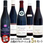 【家飲み応援・特別価格】送料無料 お薦めブルゴーニュ 赤ワイン 5本セット