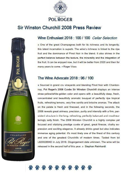 激安セール Champagne Pol Roger Sir Winston Churchill ポル ロジェ サー ウィンストン チャーチル 02 X 6本 Fucoa Cl