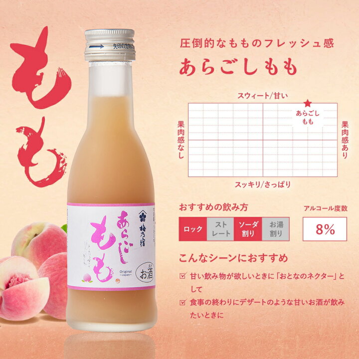 楽天市場】【公式】 梅乃宿 あらごし180mL×3本セット（梅酒・ゆず・も 