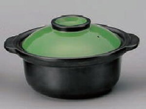 洋風土鍋グリーン/黒5.5号深鍋