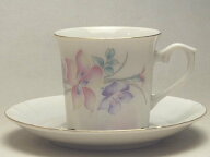 【B級品】二色花　金淵反口コーヒーカップ＆ソーサー