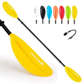Abahub カヤックパドル ローイング用 230CM カヤックパドル パドルリーシュ付き アルミニウム合金 シャフト プラスチック ブレード