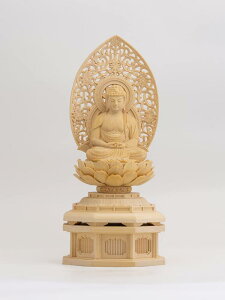 木彫仏像 阿弥陀如来 座像22.5cm(木製:桧木)_戌・亥年生まれ 十二支守護本尊 干支 (あみだにょらいWhi)