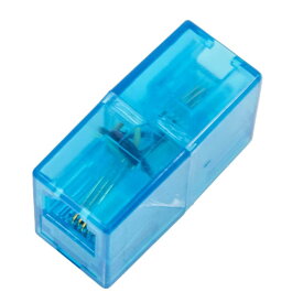 マクサー電機 モジュラーコード 電話線 中継コネクタ 6極 2芯・4芯兼用 クリアブルー