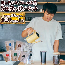 5種類 コーヒー豆 飲み比べ セット 100g×各1袋 ウミノネ シーズナル ブレンド(グアテマラ・エチオピア・タイ) インドネシア エチオピア コーヒー豆 中煎り 10杯分 コーヒー専門店 ギフト コーヒー 珈琲豆 自家焙煎 送料無料 限定 プレゼント　贈り物　無農薬