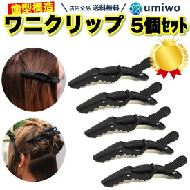 楽天1位【高評価レビュー4.5点】ワニクリップ 黒 5本セット ヘアクリップ ドラゴンクリップ ブロッキング しっかり留まる 美容室 美容師 髪の毛 挟む サロン 特殊歯型構造 ワニ クリップ ダッカール ドラッグストア プレゼント ボリューム ホールド【送料無料】