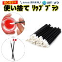 楽天1位【送料無料】使い捨て リップブラシ 50本セット メイクブラシ 口紅 アイライナー 化粧ブラシ 携帯用 まつげブ…