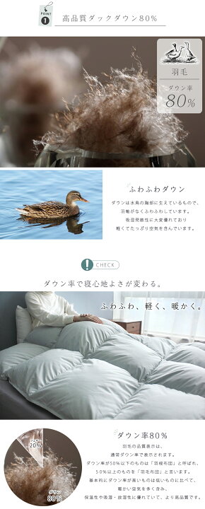 楽天市場】10％OFF 羽毛布団 ダブル 2枚合わせ ダウン80％ 羽毛布団 