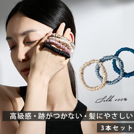 シルク ヘアゴム 3個セット シルク シュシュ 3個セット シルクヘアゴム セット 跡がつかない シルクシュシュ シルクゴム シルク ゴム ドーナツシュシュ シルク 髪ゴム ヘアゴム ヘアタイ 黒 大人 シルクヘアシュシュ NENEKO