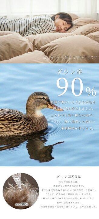 楽天市場】羽毛布団 ダブル ダウン90％ 増量1.35キロ 掛け布団 ダブル 