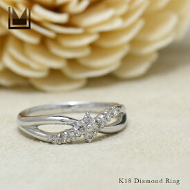 リング ダイヤモンド フラワーモチーフ ゴールド K18 プラチナ900・K10選択可 クリスマス Xmas