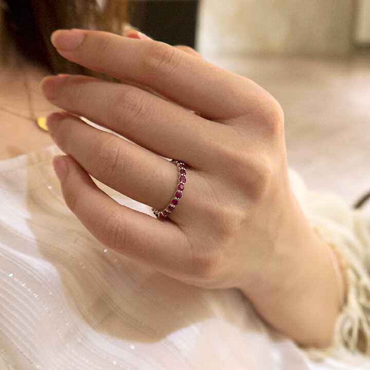 楽天市場】フルエタニティーリング ルビー 1.8ct ゴールド K18 