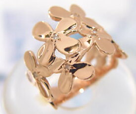 リング ダイヤモンド フラワーモチーフ ゴールド K10 プラチナ900・K18選択可 クリスマス Xmas