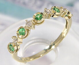 ポイント5倍 リング グリーンガーネット ダイヤモンド ゴールド K10 プラチナ900・K18選択可 クリスマス Xmas