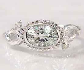 ポイント5倍 K18 グリーンアメシスト ダイヤモンド リング 「driade」 プラチナ900・K10選択可 クリスマス Xmas