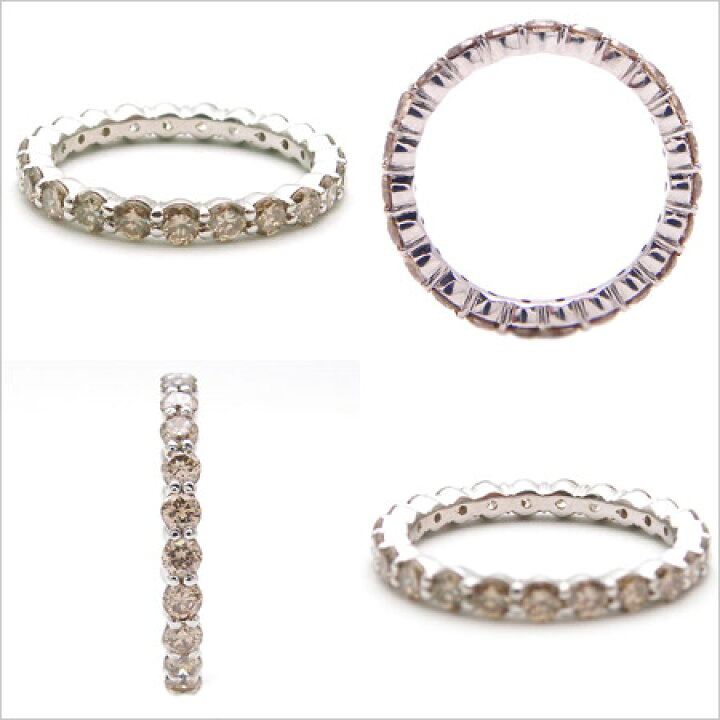 楽天市場】K18 ブラウンダイヤモンド 1.2〜1.5ct フルエタニティリング 