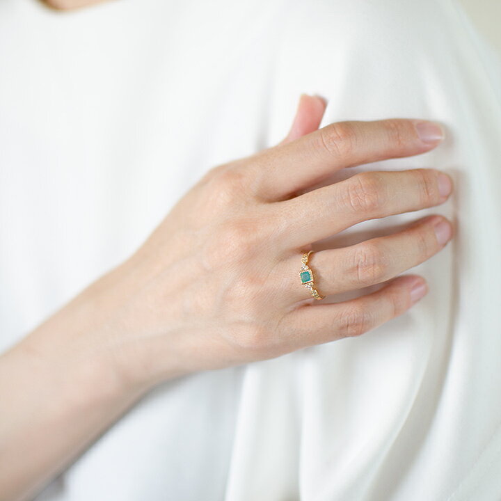 楽天市場】ポイント3倍 リング シーブルーカルセドニー ダイヤモンド  