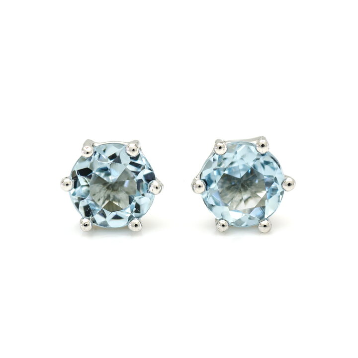 楽天市場】スタッドピアス アクアマリン 「involtare」 ゴールド K18  