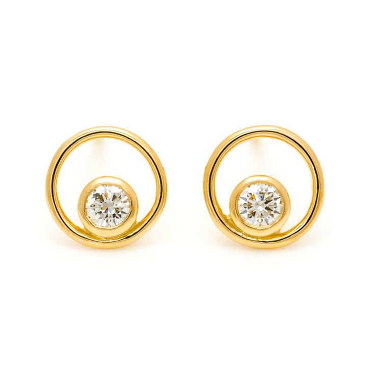 楽天市場】スタッドピアス ダイヤモンド 0.13ct 「circle」 ゴールド 