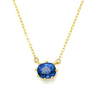 OPEN23周年ポイント3倍 ネックレス ブルーサファイア 「santo」 ゴールド K18 プラチナ900・K10選択可 アズキチェーン