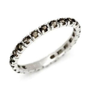 OPEN23周年ポイント3倍 フルエタニティーリング スモーキークォーツ ゴールド K18 プラチナ900・K10選択可