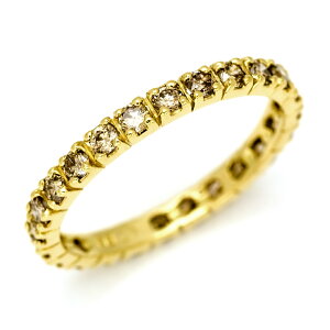 OPEN23周年ポイント3倍 フルエタニティーリング ブラウンダイヤモンド ゴールド K18 プラチナ900・K10選択可