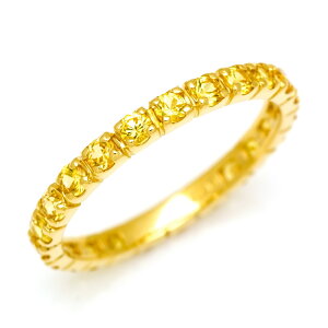 OPEN23周年ポイント3倍 フルエタニティーリング イエローサファイア ゴールド K18 プラチナ900・K10選択可