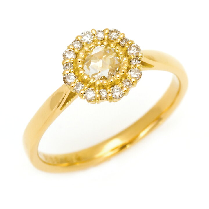 楽天市場】リング ローズカット ダイヤモンド ゴールド K18 プラチナ  